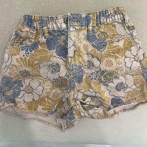 Anthropologie Pilcro Scrunchie Floral Denim Shorts
